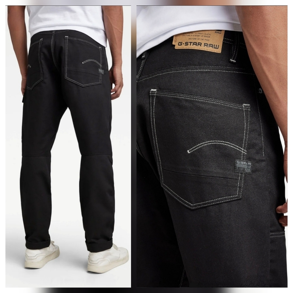 G-Star RAW Bearing 3D Relaxed Tapered Cargo Pants Black Button-Fly